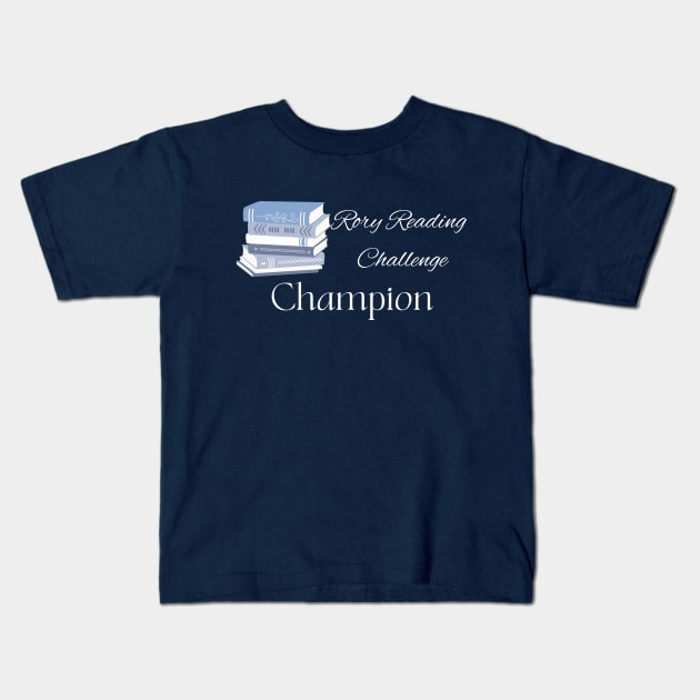 Rory Reading Challenge Champion- Light Book Design Kids T-Shirt by Gilmore Book Club